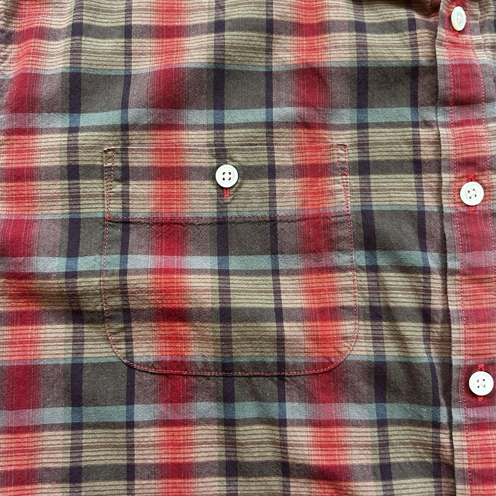 LL Bean Mens Button Down Plaid Double Pocket Shirt Short Sleeve Size XL - Picture 3 of 12